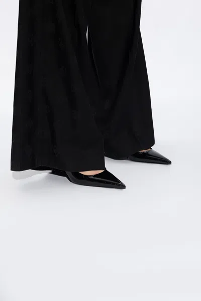 Dolce & Gabbana Black Crocodile Leather Slingbacks