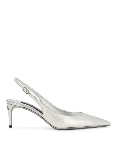 Dolce & Gabbana Leather Pumps In Silver
