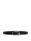 Dolce & Gabbana Leather Rectangle-buckle Belt In Black