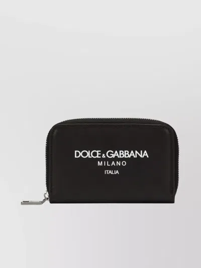Dolce & Gabbana Leather Rectangular Wallet Silver-tone Hardware