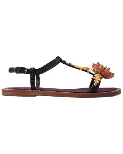 Dolce & Gabbana Leather Sandal In Multi