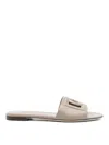 Dolce & Gabbana Leather Sandals For Millennials In Grey