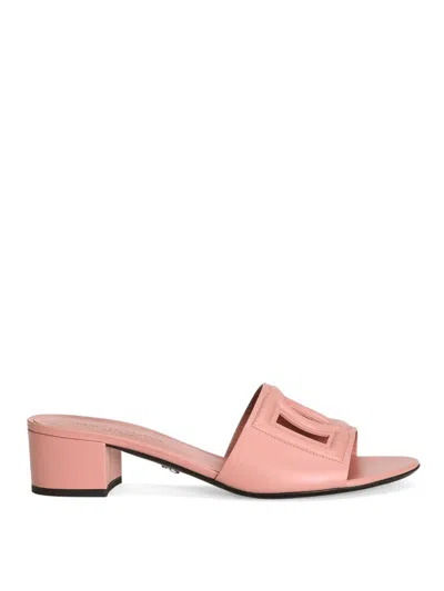 Dolce & Gabbana Leather Sandals In Pink