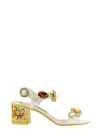 Dolce & Gabbana Stone Embellished Leather Block-heel Sandals