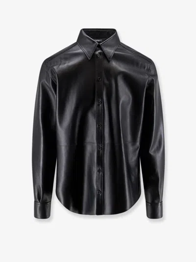 Dolce & Gabbana Leather Shirt/jacket In Blue