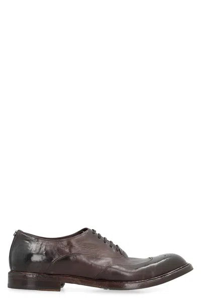 Dolce & Gabbana Vintage-effect Lace-up Shoes In Brown
