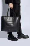 Dolce & Gabbana Calfskin Shopper With Raised Logo In Black