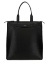 Dolce & Gabbana Logo Printed Zipped Tote Bag In Black