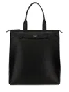 Dolce & Gabbana Logo Printed Zipped Tote Bag In Black