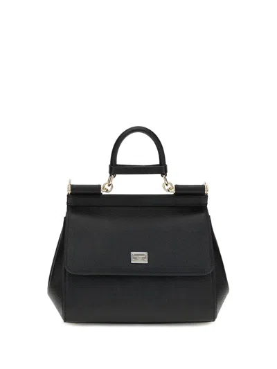 Dolce & Gabbana Leather Shoulder Bag In Black