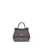 Dolce & Gabbana Medium Sicily Calfskin Logo-plaque Top Handle Bag In Gray