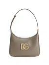Dolce & Gabbana Shoulder Bag Leather L Taupe In Gray