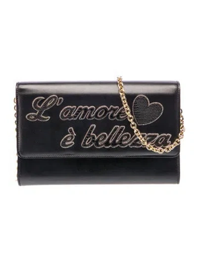 Pre-owned Dolce & Gabbana Leather Shoulder Bag In Black