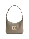 Dolce & Gabbana Shoulder Bag Leather L Taupe In Gray