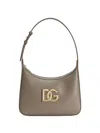 Dolce & Gabbana Shoulder Bag Leather L Taupe In Gray
