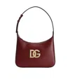 Dolce & Gabbana Leather Shoulder Bag In Burgundy