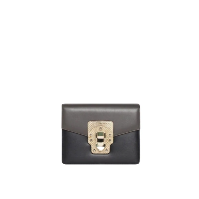 Dolce & Gabbana Leather Shoulder Bag In Gray