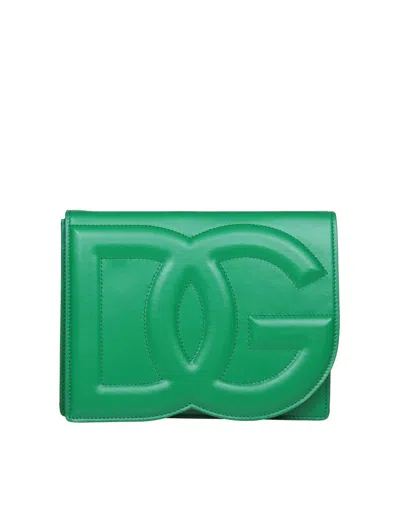 Dolce & Gabbana Leather Shoulder Bag In Green