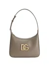 Dolce & Gabbana Shoulder Bag Leather L Taupe In Gray