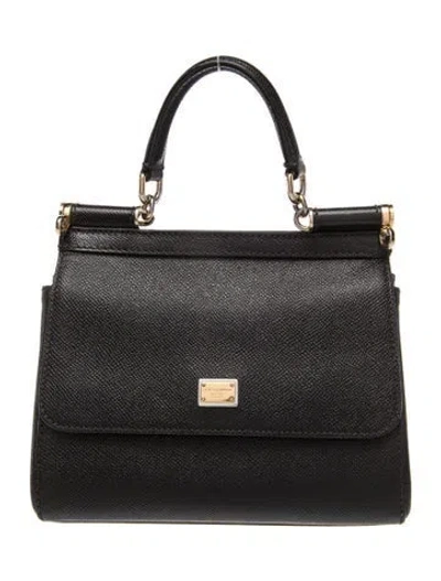 Pre-owned Dolce & Gabbana Leather Shoulder Bag Small In Black