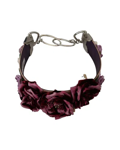 Dolce & Gabbana Leather Shoulder Bag Strap In Purple