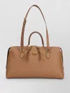 Dolce & Gabbana Leather Shoulder Bag Structured Texture Design In Brown