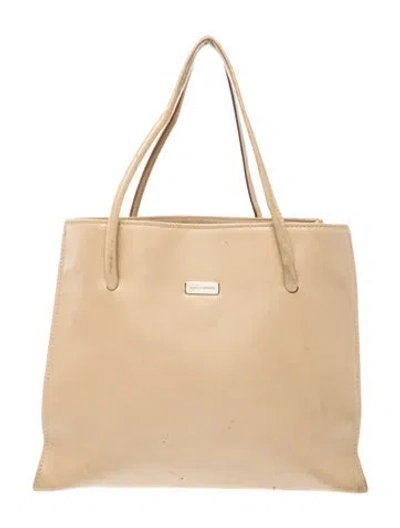 Pre-owned Dolce & Gabbana Leather Shoulder Bag Vintage In Neutrals