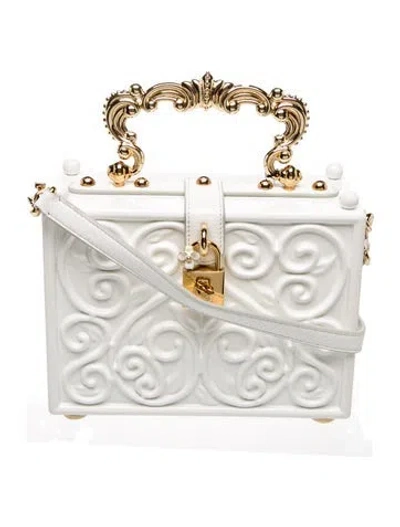 Pre-owned Dolce & Gabbana Leather Shoulder Bag In White