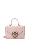 DOLCE & GABBANA LEATHER SHOULDER BAG WITH FRONTAL CUORE SACRO DETAIL