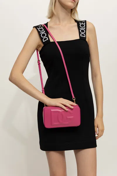 Dolce & Gabbana Small Dg Logo Camera Bag In Pink