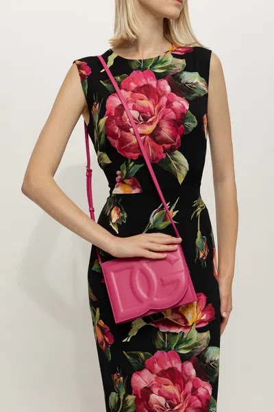 DOLCE & GABBANA DOLCE & GABBANA LEATHER SHOULDER BAG WITH LOGO