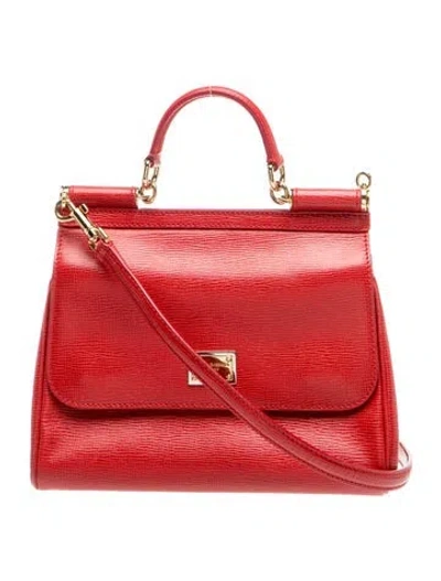 Pre-owned Dolce & Gabbana Leather Sicily In Red
