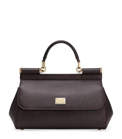 Dolce & Gabbana Leather Sicily Top-handle Bag In Red