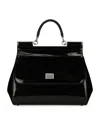 Dolce & Gabbana Sicily Medium Black Handbag With Adjustable And Removable Shoulder Strap And Logo Plaque On The Fron