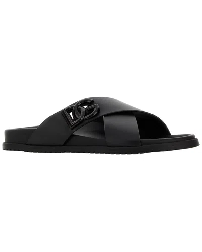 Dolce & Gabbana Leather Slide In Black