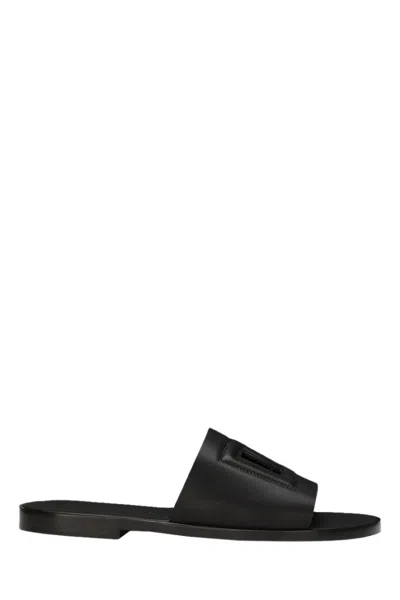 DOLCE & GABBANA DOLCE & GABBANA LEATHER SLIDERS