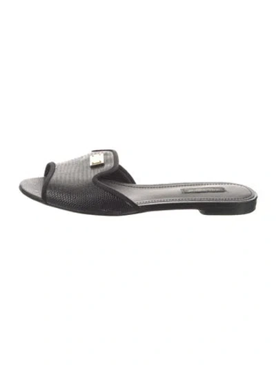 Pre-owned Dolce & Gabbana Leather Slides In Black
