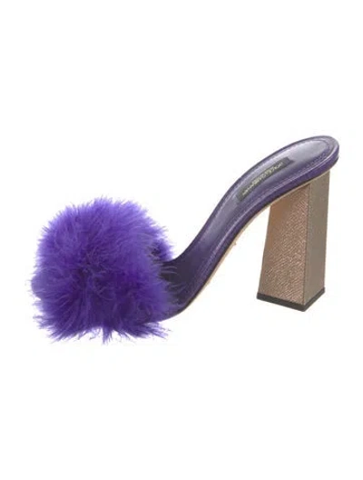 Pre-owned Dolce & Gabbana Leather Slides In Blue/purple