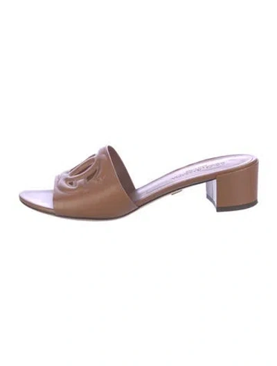 Pre-owned Dolce & Gabbana Leather Slides In Brown