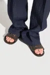 Dolce & Gabbana Leather Slides In Brown