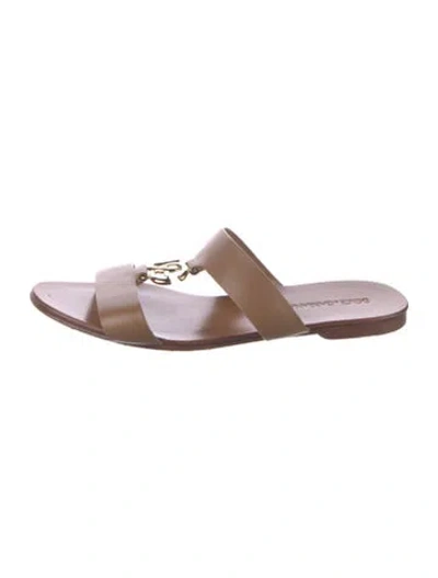 Pre-owned Dolce & Gabbana Leather Slides In Purple