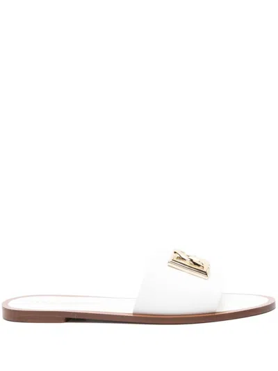 Dolce & Gabbana White Dg Logo Slides With 8 Women