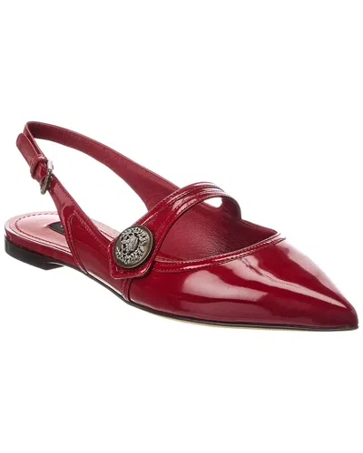 Dolce & Gabbana Leather Slingback Flat In Red