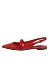 Dolce & Gabbana Leather Slingback Flat In Red