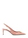 Dolce & Gabbana Leather Slingback In Pink