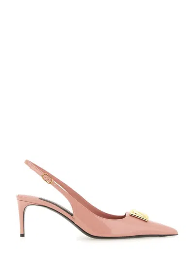 Dolce & Gabbana Leather Slingback In Pink