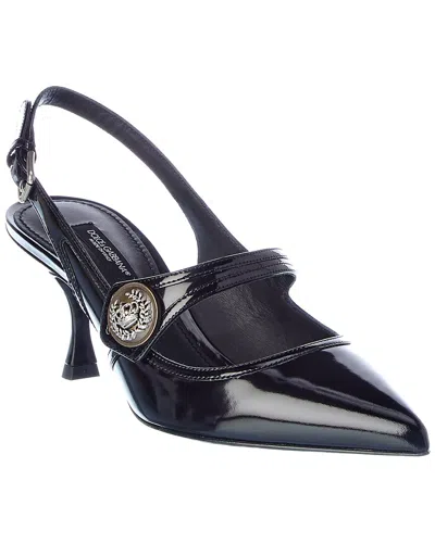 Dolce & Gabbana Leather Slingback Pump In Black
