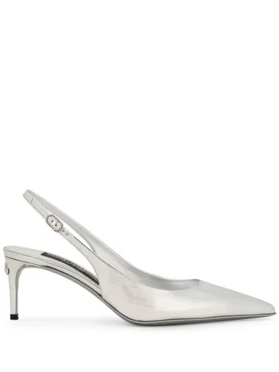 DOLCE & GABBANA DOLCE & GABBANA LEATHER SLINGBACK PUMPS