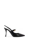 Dolce & Gabbana Italian Tailoring Leather-trimmed Suede Slingback Pumps In Black