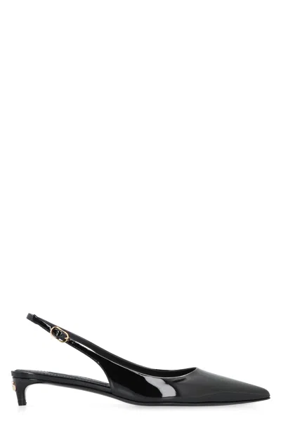 DOLCE & GABBANA DOLCE & GABBANA LEATHER SLINGBACK PUMPS